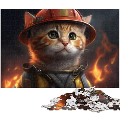 Puzzle 1000 Teile für Erwachsene, Feuerwehrmann-Katzen-Puzzle für Erwachsene, Denkspiel für Teenager, 50 x 75 cm / 19,68 x 29,52 Zoll Puzzle 1000 Teile für Erwachsene, Feuerwehrmann-Katzen-Puzzle für Erwachsene, Denkspiel für Teenager, 50 x 75 cm / 19,68 x 29,52 Zoll von JIANGENNF