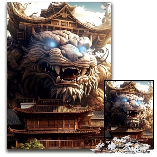 Puzzle 1000 Teile für Erwachsene, Furchterregende Architektur, Holzpuzzle für Erwachsene für Reiseliebhaber und Paare, anspruchsvolles Spielzeug, 50x75cm/19,68x29,52 Zoll von JIANGENNF