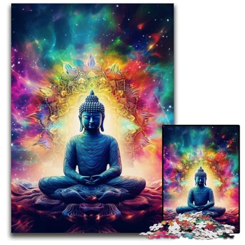 Puzzle 1000 Teile für Erwachsene, Galaxy Buddha-Puzzles für Erwachsene, anspruchsvolles Denkspiel für Teenager, unterhaltsames interaktives Spiel für die ganze Familie, 26x38cm/10,23x14,96 Zoll von JIANGENNF