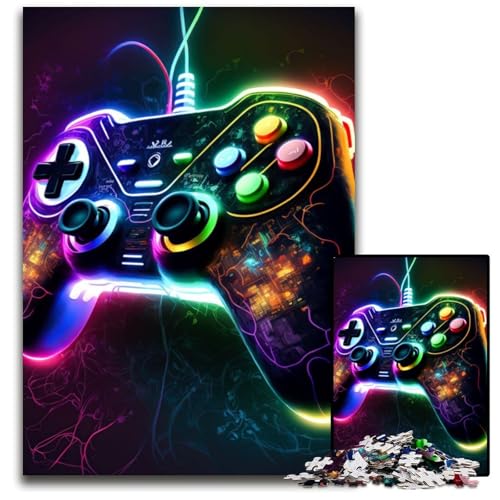 Puzzle 1000 Teile für Erwachsene, Gaming-Neon-Puzzles für Erwachsene, Eltern, Partner, Freunde – ab 14 Jahren, 50x75cm/19,68x29,52 Zoll Puzzle 1000 Teile für Erwachsene, Gaming-Neon-Puzzles für Erwachsene, Eltern, Partner, Freunde – ab 14 Jahren, 50x75cm/19,68x29,52 Zoll von JIANGENNF