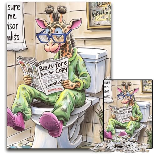 Puzzle 1000 Teile für Erwachsene, Giraffe Go Toilet, Denksportaufgabe, Teenager und Heimdekoration, 26x38cm/10,23x14,96 Zoll Puzzle 1000 Teile für Erwachsene, Giraffe Go Toilet, Denksportaufgabe, Teenager und Heimdekoration, 26x38cm/10,23x14,96 Zoll von JIANGENNF