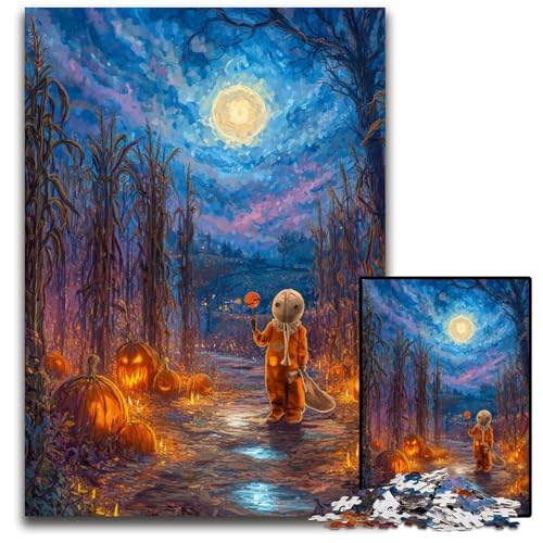 Puzzle 1000 Teile für Erwachsene, Halloween unter dem Nachthimmel, anspruchsvolles Denkspiel für Teenager, Spaß für den Familienspielabend, 26x38cm Puzzle 1000 Teile für Erwachsene, Halloween unter dem Nachthimmel, anspruchsvolles Denkspiel für Teenager, Spaß für den Familienspielabend, 26x38cm von JIANGENNF
