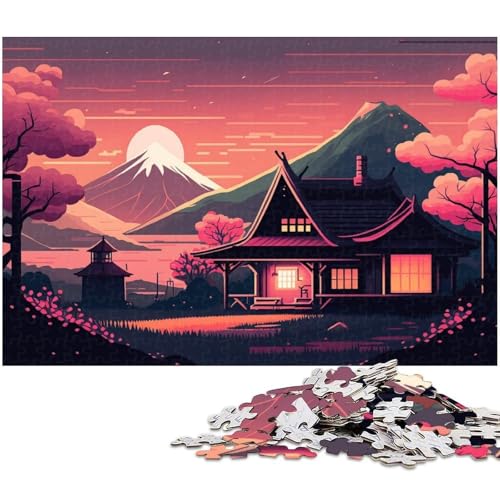 Puzzle 1000 Teile für Erwachsene, Haus im japanischen Stil, Kartonpuzzle, Muttertag, Geburtstage, Weihnachten, 26 x 38 cm / 10,23 x 14,96 Zoll Puzzle 1000 Teile für Erwachsene, Haus im japanischen Stil, Kartonpuzzle, Muttertag, Geburtstage, Weihnachten, 26 x 38 cm / 10,23 x 14,96 Zoll von JIANGENNF