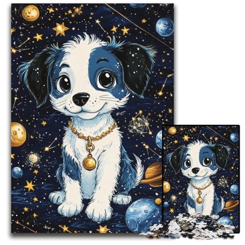 Puzzle 1000 Teile für Erwachsene, Hund, Karton-Puzzle, Spielzeug, Geschenk, pädagogisches, intellektuelles, entspannendes Familienspiel, 26x38cm von JIANGENNF
