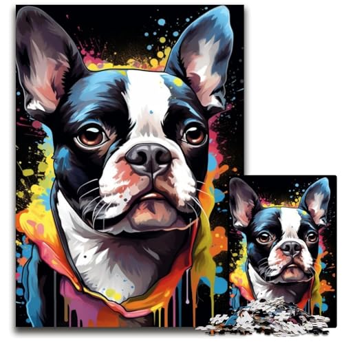 Puzzle 1000 Teile für Erwachsene, Hunde-Papppuzzle für Reiseliebhaber und Paare, anspruchsvolles Spielzeug, 26x38cm/10,23x14,96 Zoll von JIANGENNF