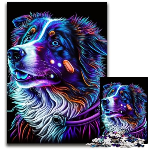 Puzzle 1000 Teile für Erwachsene, Hundepuzzle für Erwachsene, anspruchsvolles Denkspiel für Teenager, unterhaltsames interaktives Spiel für die ganze Familie, 50x75cm/19,68x29,52 Zoll von JIANGENNF