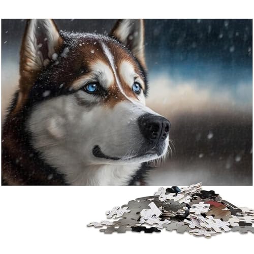 Puzzle 1000 Teile für Erwachsene, Husky-Holzpuzzle, Familienaktivität, Heimdekoration zum Selbermachen, 50 x 75 cm / 19,68 x 29,52 Zoll Puzzle 1000 Teile für Erwachsene, Husky-Holzpuzzle, Familienaktivität, Heimdekoration zum Selbermachen, 50 x 75 cm / 19,68 x 29,52 Zoll von JIANGENNF