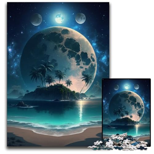 Puzzle 1000 Teile für Erwachsene, Insel im Meer, Papppuzzle für Reiseliebhaber und Paare, anspruchsvolles Spielzeug, 26x38cm/10,23x14,96 Zoll von JIANGENNF