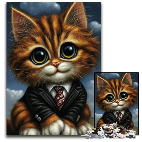 Puzzle 1000 Teile für Erwachsene, Kätzchen-Puzzle, anspruchsvolles Denkspiel für Teenager, Spaß für den Familienspielabend, 26x38cm von JIANGENNF