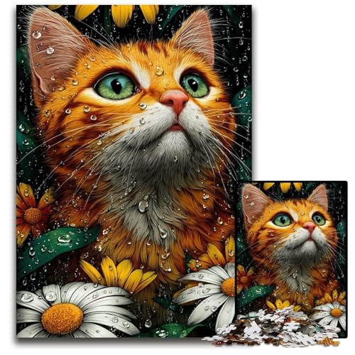 Puzzle 1000 Teile für Erwachsene, Katze, Holzpuzzle, Geschenk für Männer und Frauen, Alltag und besondere Anlässe, 50x75cm Puzzle 1000 Teile für Erwachsene, Katze, Holzpuzzle, Geschenk für Männer und Frauen, Alltag und besondere Anlässe, 50x75cm von JIANGENNF