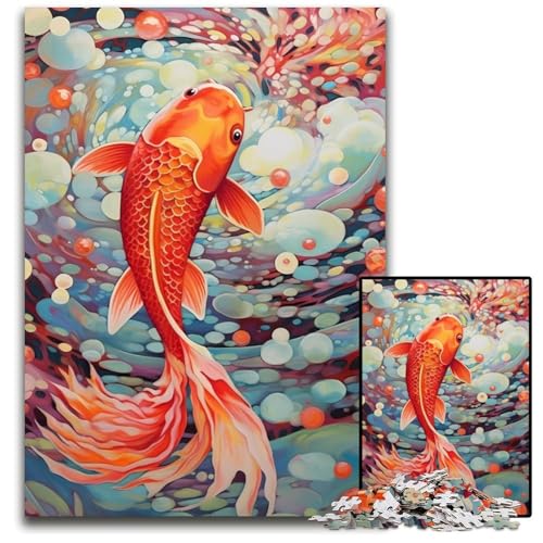 Puzzle 1000 Teile für Erwachsene, Koi, buntes Holzpuzzle für Erwachsene für Reiseliebhaber und Paare, anspruchsvolles Spielzeug, 50x75cm/19,68x29,52 Zoll von JIANGENNF