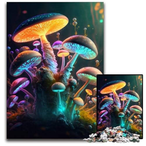 Puzzle 1000 Teile für Erwachsene, Kosmische Pilz-Puzzles für Erwachsene, Denksportaufgabe, Spiel für Erwachsene, interaktive Familienaktivität, 26x38cm/10,23x14,96 Zoll von JIANGENNF