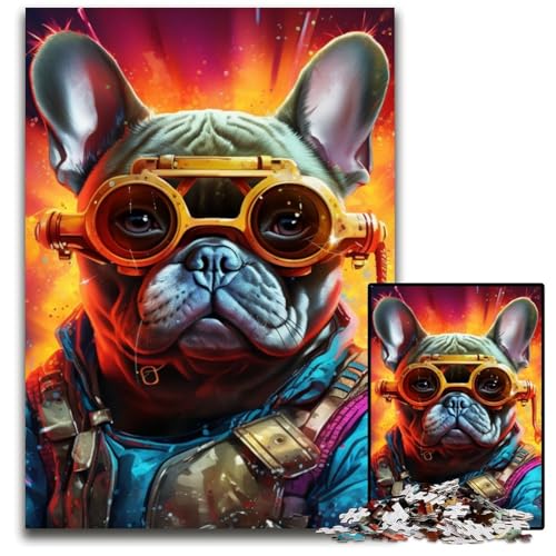 Puzzle 1000 Teile für Erwachsene, Krieger-Mops, Holzpuzzle, anspruchsvolles DIY-Denkspiel für Teenager, 50x75cm/19,68x29,52 Zoll Puzzle 1000 Teile für Erwachsene, Krieger-Mops, Holzpuzzle, anspruchsvolles DIY-Denkspiel für Teenager, 50x75cm/19,68x29,52 Zoll von JIANGENNF