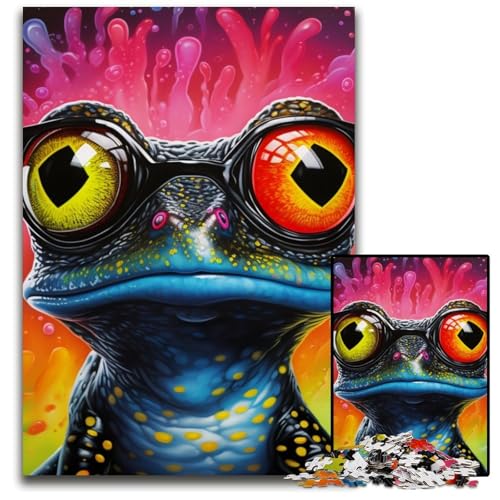 Puzzle 1000 Teile für Erwachsene, Kunst, Tier, Frosch, Puzzle, Gehirn-Herausforderung, Teenager und Heimdekoration, 26x38cm/10,23x14,96 Zoll Puzzle 1000 Teile für Erwachsene, Kunst, Tier, Frosch, Puzzle, Gehirn-Herausforderung, Teenager und Heimdekoration, 26x38cm/10,23x14,96 Zoll von JIANGENNF