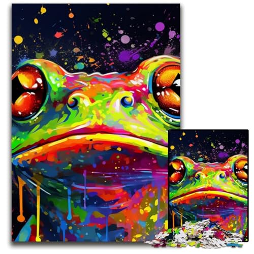 Puzzle 1000 Teile für Erwachsene, Kunst-Laubfrösche, Holzpuzzle, anspruchsvolles DIY-Denkspiel für Teenager, 50x75cm/19,68x29,52 Zoll Puzzle 1000 Teile für Erwachsene, Kunst-Laubfrösche, Holzpuzzle, anspruchsvolles DIY-Denkspiel für Teenager, 50x75cm/19,68x29,52 Zoll von JIANGENNF