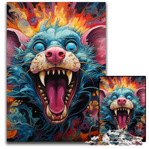 Puzzle 1000 Teile für Erwachsene, Kunst-Tiermaus-Kartonpuzzles für Reiseliebhaber und Paare, anspruchsvolles Spielzeug, 26x38cm/10,23x14,96 Zoll von JIANGENNF