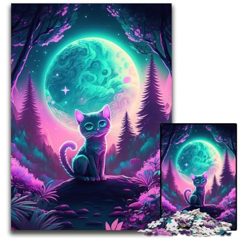 Puzzle 1000 Teile für Erwachsene, Landschaftskatze, Papppuzzle für Erwachsene, für Reiseliebhaber und Paare, anspruchsvolles Spielzeug, 26x38cm/10,23x14,96 Zoll von JIANGENNF
