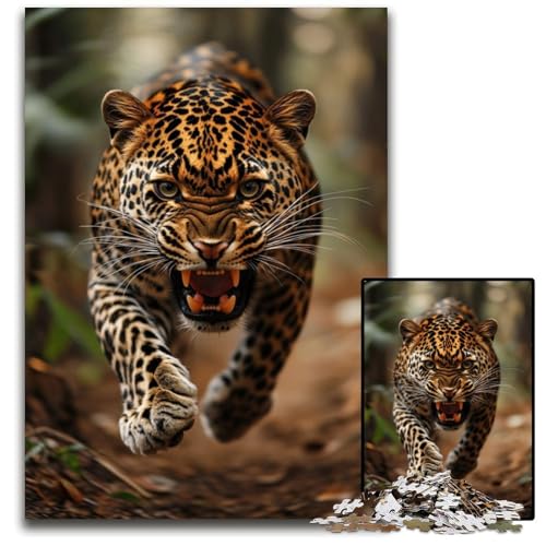 Puzzle 1000 Teile für Erwachsene, Leopard auf dem Sofa, Holzpuzzle, Spielzeug, Geschenk, pädagogisches, intellektuelles, entspannendes Familienspiel, 50x75cm von JIANGENNF