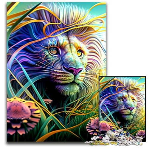 Puzzle 1000 Teile für Erwachsene, Löwe, Papppuzzle für Erwachsene, für Reiseliebhaber und Paare, anspruchsvolles Spielzeug, 26x38cm/10,23x14,96 Zoll von JIANGENNF