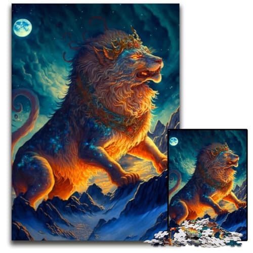 Puzzle 1000 Teile für Erwachsene, Löwen-Papppuzzle für Reiseliebhaber und Paare, anspruchsvolles Spielzeug, 26x38cm/10,23x14,96 Zoll von JIANGENNF