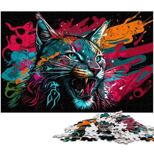 Puzzle 1000 Teile für Erwachsene, Luchs-Graffiti-Puzzles für Erwachsene, Denkspiel für Teenager, 50 x 75 cm / 19,68 x 29,52 Zoll Puzzle 1000 Teile für Erwachsene, Luchs-Graffiti-Puzzles für Erwachsene, Denkspiel für Teenager, 50 x 75 cm / 19,68 x 29,52 Zoll von JIANGENNF