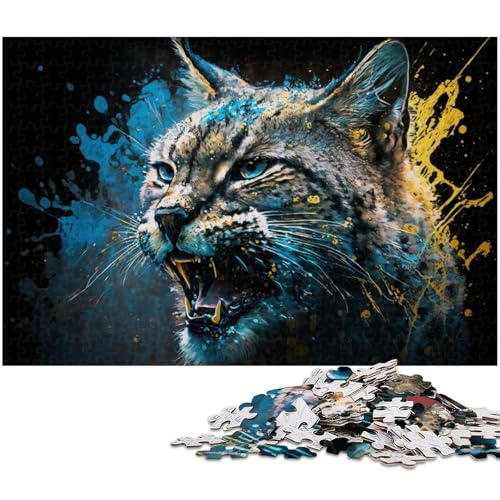 Puzzle 1000 Teile für Erwachsene, Luchs-Puzzles für Erwachsene, Denkspiel für Teenager, 50 x 75 cm / 19,68 x 29,52 Zoll von JIANGENNF