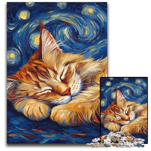 Puzzle 1000 Teile für Erwachsene, Maine Coon Nachthimmel, anspruchsvolles Denkspiel – entspannendes Spielzeug für Teenager, 50x75cm/19,68x29,52 Zoll Puzzle 1000 Teile für Erwachsene, Maine Coon Nachthimmel, anspruchsvolles Denkspiel – entspannendes Spielzeug für Teenager, 50x75cm/19,68x29,52 Zoll von JIANGENNF