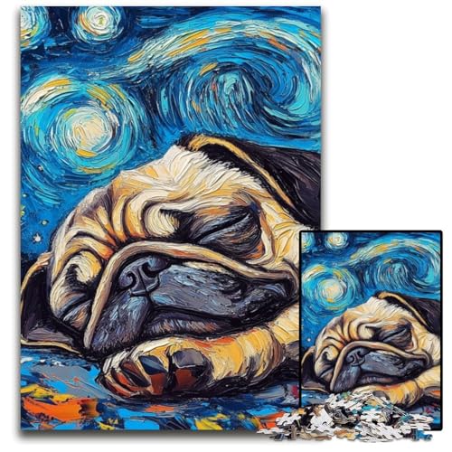Puzzle 1000 Teile für Erwachsene, Mops-Sternenhimmel, Holzpuzzle für Erwachsene, anspruchsvolles Denkspiel – entspannendes Spielzeug für Teenager, 50x75cm/19,68x29,52 Zoll Puzzle 1000 Teile für Erwachsene, Mops-Sternenhimmel, Holzpuzzle für Erwachsene, anspruchsvolles Denkspiel – entspannendes Spielzeug für Teenager, 50x75cm/19,68x29,52 Zoll von JIANGENNF