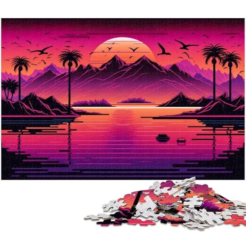 Puzzle 1000 Teile für Erwachsene, Neon-Retro-Landschaftspuzzles für Erwachsene, kompliziertes Design für Teenager, DIY-Dekor und gehirnfördernder Spaß, 26 x 38 cm / 10,23 x 14,96 Zoll Puzzle 1000 Teile für Erwachsene, Neon-Retro-Landschaftspuzzles für Erwachsene, kompliziertes Design für Teenager, DIY-Dekor und gehirnfördernder Spaß, 26 x 38 cm / 10,23 x 14,96 Zoll von JIANGENNF