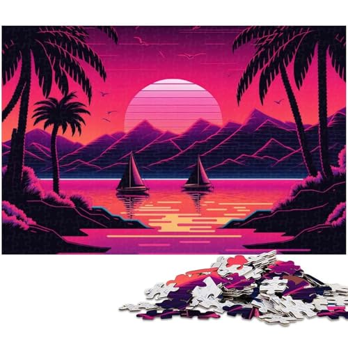 Puzzle 1000 Teile für Erwachsene, Neonlandschaft, unmögliches Puzzle für Erwachsene, Geburtstagsgeschenkidee, anspruchsvolles Denkspiel, 50 x 75 cm / 19,68 x 29,52 Zoll Puzzle 1000 Teile für Erwachsene, Neonlandschaft, unmögliches Puzzle für Erwachsene, Geburtstagsgeschenkidee, anspruchsvolles Denkspiel, 50 x 75 cm / 19,68 x 29,52 Zoll von JIANGENNF