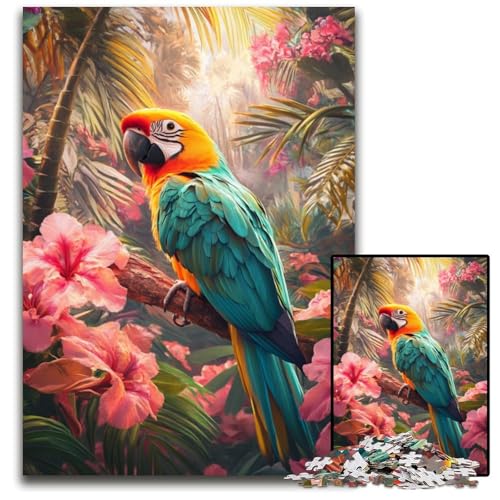 Puzzle 1000 Teile für Erwachsene, Papageien-Puzzle, anspruchsvolles Denkspiel für Teenager, Spaß für den Familienspielabend, 50x75cm von JIANGENNF