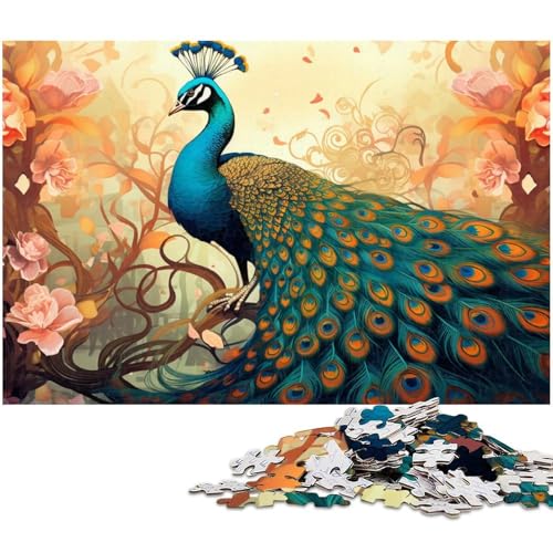 Puzzle 1000 Teile für Erwachsene, Pfauenblumen, Puzzle für Erwachsene, Denkspiel für Teenager, 26 x 38 cm / 10,23 x 14,96 Zoll Puzzle 1000 Teile für Erwachsene, Pfauenblumen, Puzzle für Erwachsene, Denkspiel für Teenager, 26 x 38 cm / 10,23 x 14,96 Zoll von JIANGENNF