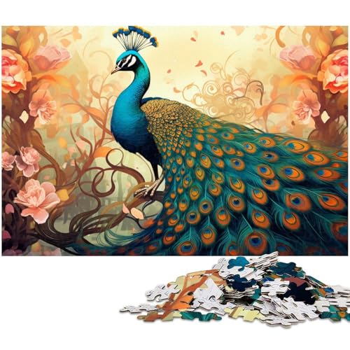 Puzzle 1000 Teile für Erwachsene, Pfauenblumen-Puzzles für Erwachsene, kompliziertes Design für Teenager, DIY-Dekor und gehirnfördernder Spaß, 50 x 75 cm / 19,68 x 29,52 Zoll Puzzle 1000 Teile für Erwachsene, Pfauenblumen-Puzzles für Erwachsene, kompliziertes Design für Teenager, DIY-Dekor und gehirnfördernder Spaß, 50 x 75 cm / 19,68 x 29,52 Zoll von JIANGENNF
