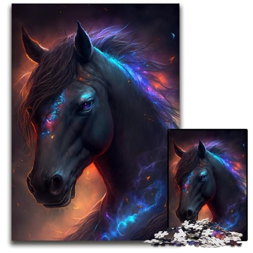 Puzzle 1000 Teile für Erwachsene, Pferde-Puzzle aus Pappe, anspruchsvolles DIY-Denkspiel für Teenager, 26x38cm/10,23x14,96 Zoll Puzzle 1000 Teile für Erwachsene, Pferde-Puzzle aus Pappe, anspruchsvolles DIY-Denkspiel für Teenager, 26x38cm/10,23x14,96 Zoll von JIANGENNF