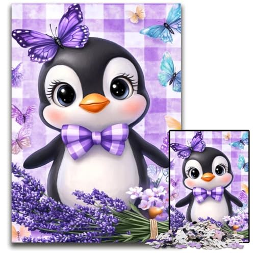 Puzzle 1000 Teile für Erwachsene, Pinguin-Holzpuzzle, schwierig und herausfordernd, tolle Geschenke und Spielzeuge für 14-Jährige, 50x75cm von JIANGENNF
