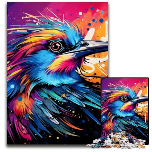 Puzzle 1000 Teile für Erwachsene, Psychedelische Vogelpuzzles für Erwachsene, Herausforderndes Denkspiel für Teenager, Familienspaß, interaktives Spiel, 26x38cm/10,23x14,96 Zoll von JIANGENNF