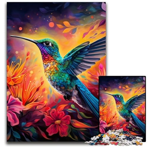 Puzzle 1000 Teile für Erwachsene, Psychedelischer Kolibri, Denksportaufgabe, Teenager und Heimdekoration, 26x38cm/10,23x14,96 Zoll Puzzle 1000 Teile für Erwachsene, Psychedelischer Kolibri, Denksportaufgabe, Teenager und Heimdekoration, 26x38cm/10,23x14,96 Zoll von JIANGENNF