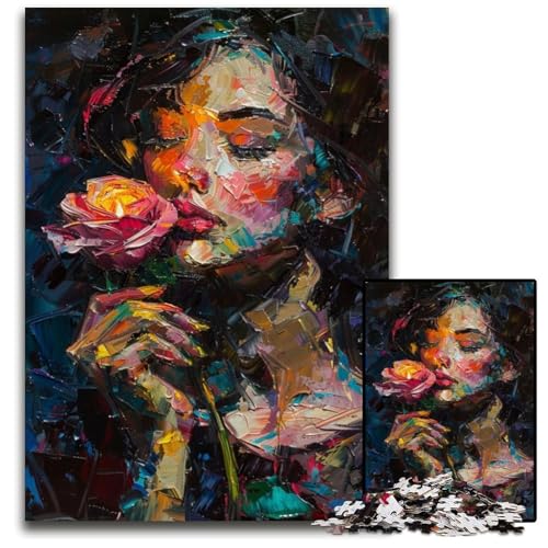 Puzzle 1000 Teile für Erwachsene, Psychedelisches Gesicht, Puzzle für Erwachsene, Denksportaufgabe, Spiel für Erwachsene, interaktive Familienaktivität, 26x38cm/10,23x14,96 Zoll von JIANGENNF