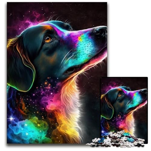 Puzzle 1000 Teile für Erwachsene, Schöne Hundepuzzles für Erwachsene, Herausforderndes Denkspiel für Teenager, Familienspaß, interaktives Spiel, 26x38cm/10,23x14,96 Zoll von JIANGENNF