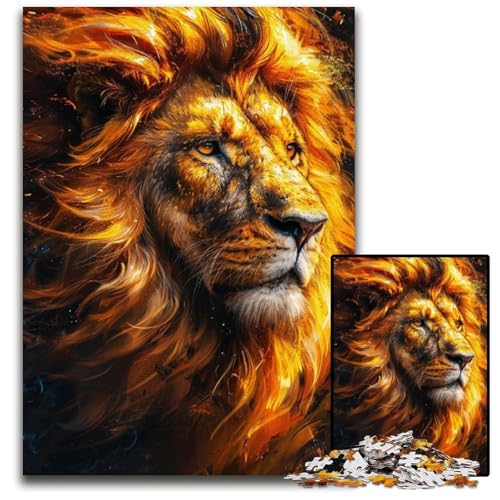 Puzzle 1000 Teile für Erwachsene, Schöne Löwen-Puzzles für Erwachsene, Herausforderndes Denkspiel für Teenager, Familienspaß, interaktives Spiel, 26x38cm/10,23x14,96 Zoll von JIANGENNF
