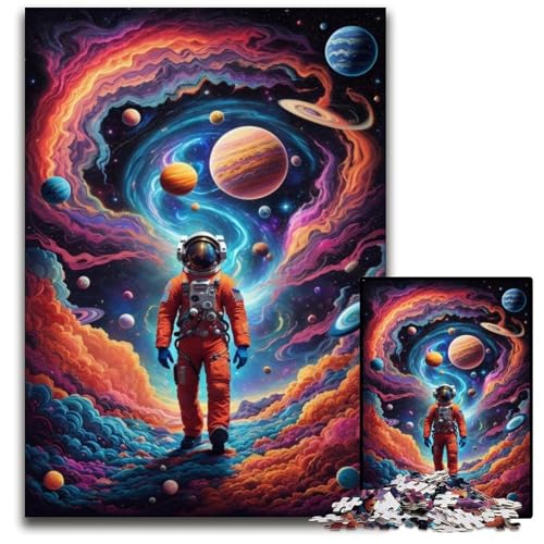 Puzzle 1000 Teile für Erwachsene, Schöner Astronaut, Schwierige Puzzles für Erwachsene, Interaktives Familienspiel, Gehirnherausforderung, Lernspielzeug, 26x38cm/10,23x14,96 Zoll von JIANGENNF