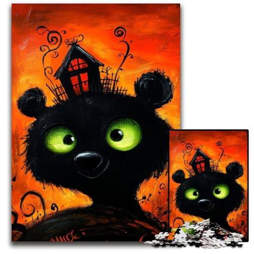 Puzzle 1000 Teile für Erwachsene, Schwarzbär, Holzpuzzle, Lernspiele, Stressabbau, Heimdekorationsspielzeug für Kinder ab 14 Jahren, 50x75cm Puzzle 1000 Teile für Erwachsene, Schwarzbär, Holzpuzzle, Lernspiele, Stressabbau, Heimdekorationsspielzeug für Kinder ab 14 Jahren, 50x75cm von JIANGENNF