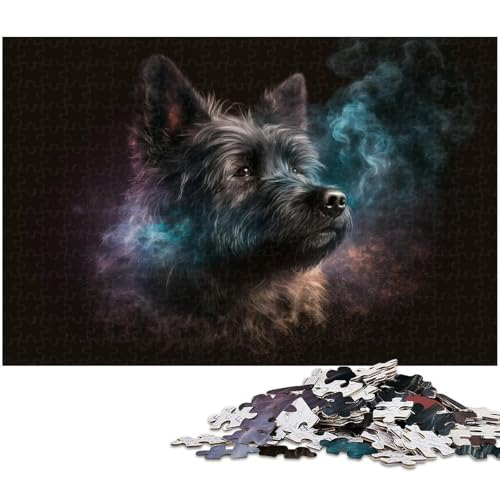 Puzzle 1000 Teile für Erwachsene, Schwarzer Cairn Terrier, Kartonpuzzle, Teenager, Paare und Freunde zum Geburtstag, Weihnachten, 26 x 38 cm / 10,23 x 14,96 Zoll Puzzle 1000 Teile für Erwachsene, Schwarzer Cairn Terrier, Kartonpuzzle, Teenager, Paare und Freunde zum Geburtstag, Weihnachten, 26 x 38 cm / 10,23 x 14,96 Zoll von JIANGENNF