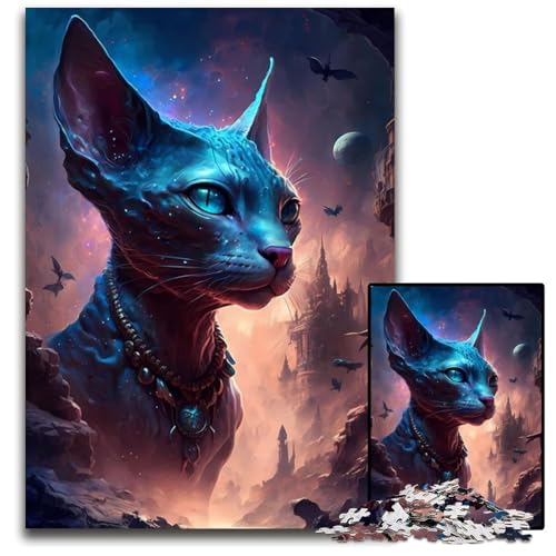 Puzzle 1000 Teile für Erwachsene, Sphynx-Katze, Puzzle für Erwachsene, perfekt für Teenager und Sammler, ideale Heimdekoration und Reisegeschenk, 26x38cm/10,23x14,96 Zoll Puzzle 1000 Teile für Erwachsene, Sphynx-Katze, Puzzle für Erwachsene, perfekt für Teenager und Sammler, ideale Heimdekoration und Reisegeschenk, 26x38cm/10,23x14,96 Zoll von JIANGENNF