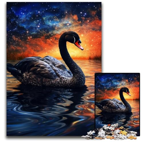 Puzzle 1000 Teile für Erwachsene, Tier-Puzzle mit schwarzem Schwan, Holzpuzzle, anspruchsvolles DIY-Denkspiel für Jugendliche, 50x75cm/19,68x29,52 Zoll Puzzle 1000 Teile für Erwachsene, Tier-Puzzle mit schwarzem Schwan, Holzpuzzle, anspruchsvolles DIY-Denkspiel für Jugendliche, 50x75cm/19,68x29,52 Zoll von JIANGENNF