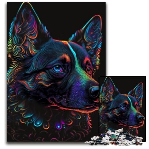 Puzzle 1000 Teile für Erwachsene, Tierwolf, Holzpuzzle für Reiseliebhaber und Paare, anspruchsvolles Spielzeug, 50x75cm/19,68x29,52 Zoll von JIANGENNF