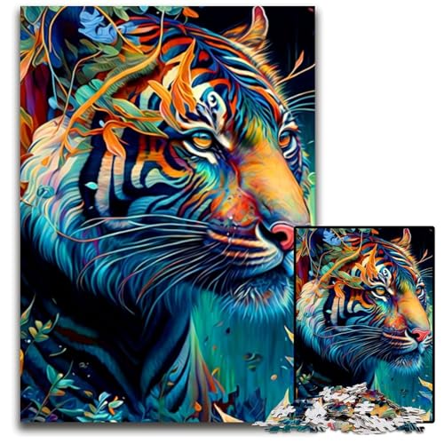 Puzzle 1000 Teile für Erwachsene, Tiger. Papppuzzle für Erwachsene für Reiseliebhaber und Paare, anspruchsvolles Spielzeug, 26x38cm/10,23x14,96 Zoll von JIANGENNF