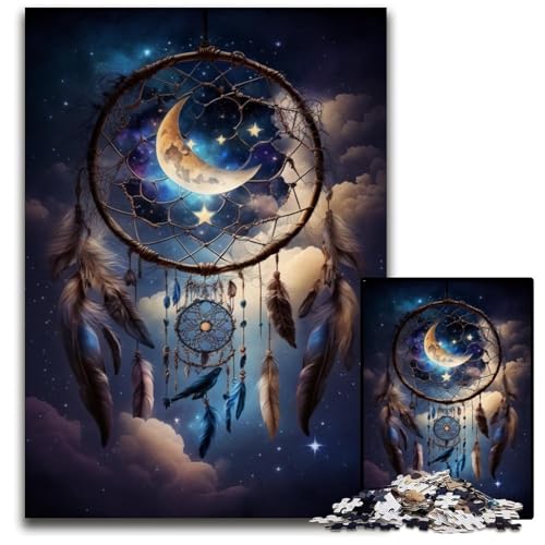 Puzzle 1000 Teile für Erwachsene, Traumfänger, anspruchsvolles Puzzle, anspruchsvolles Denkspiel für Teenager, unterhaltsames interaktives Spiel für die ganze Familie, 26x38cm/10,23x14,96 Zoll von JIANGENNF