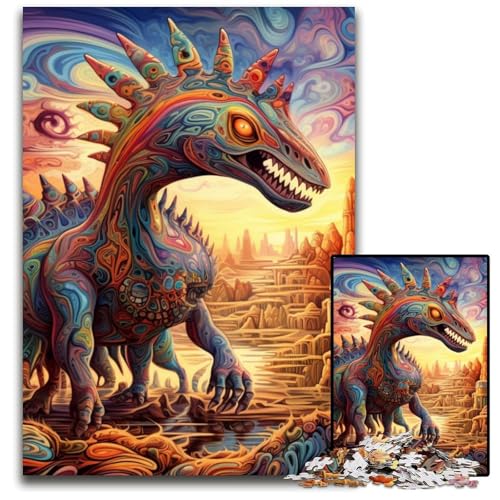 Puzzle 1000 Teile für Erwachsene, Uralte Dinosaurier, Puzzles für Erwachsene, Denksportaufgabe, Spiel für Erwachsene, interaktive Familienaktivität, 26x38cm/10,23x14,96 Zoll von JIANGENNF