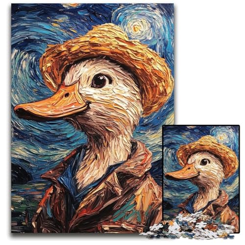 Puzzle 1000 Teile für Erwachsene, Van Gogh Duck Puzzle für Erwachsene, Denkspiel für Teenager, 26x38cm/10,23x14,96 Zoll von JIANGENNF